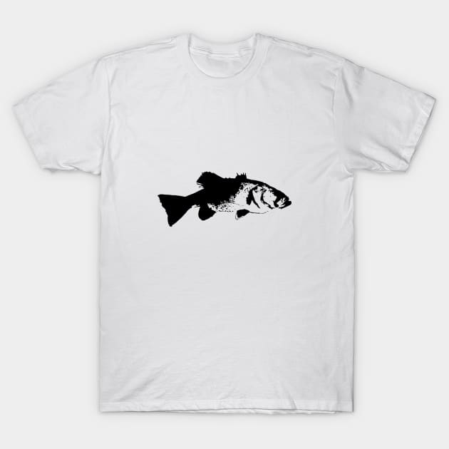 Bass design black T-Shirt by BassFishin